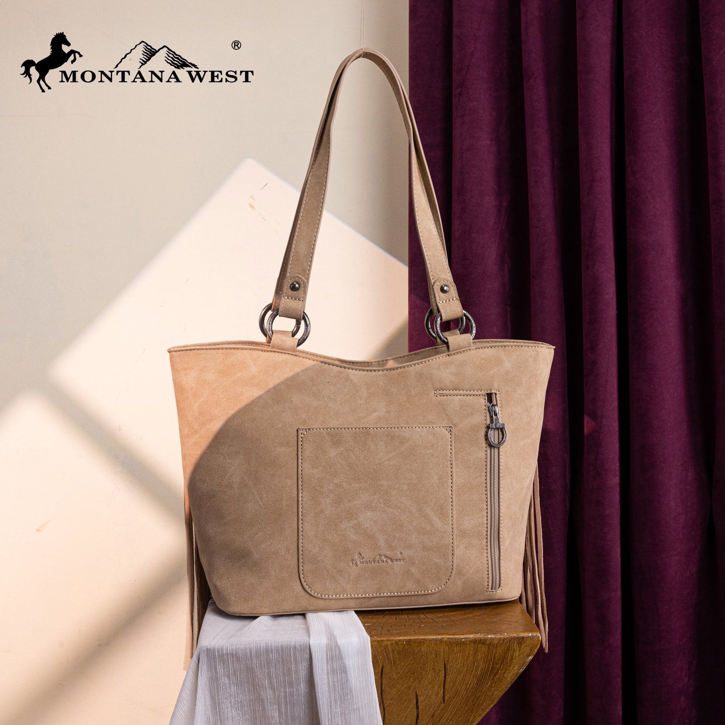 MW1340G-8317 Montana West Fringe Collection Concealed Carry Tote