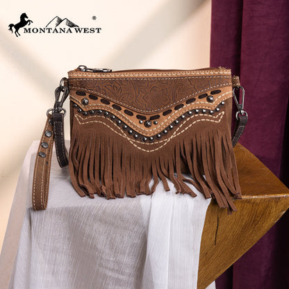 MW1340-181   Montana West Fringe Collection Clutch/Crossbody