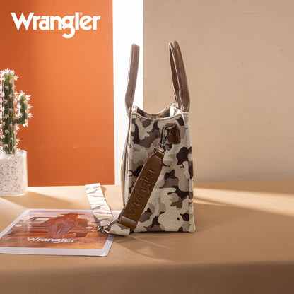 WG286-8120S  Wrangler Camo Print  Tote/Crossbody -Brown