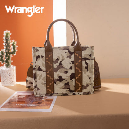 WG286-8120S  Wrangler Camo Print  Tote/Crossbody -Brown