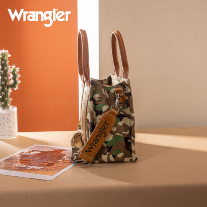WG286-8120S  Wrangler Camo Print Tote/Crossbody -Green