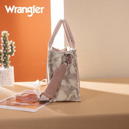 WG286-8120S  Wrangler Camo Print Tote/Crossbody - Pink