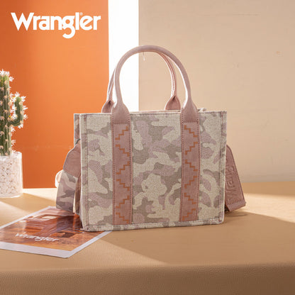 WG286-8120S  Wrangler Camo Print Tote/Crossbody - Pink