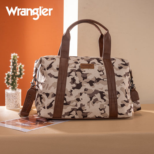 WG286-5110 Wrangler Camo Print Collection Duffle Bag -Brown