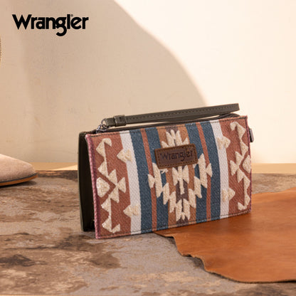 WG313-181  Wrangler Sherpa Aztec Canvas  Clutch - Green