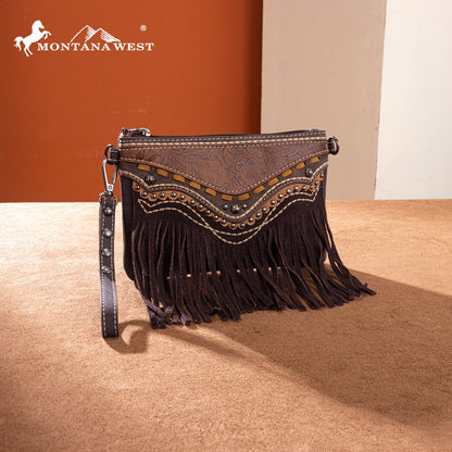 MW1340-181   Montana West Fringe Collection Clutch/Crossbody