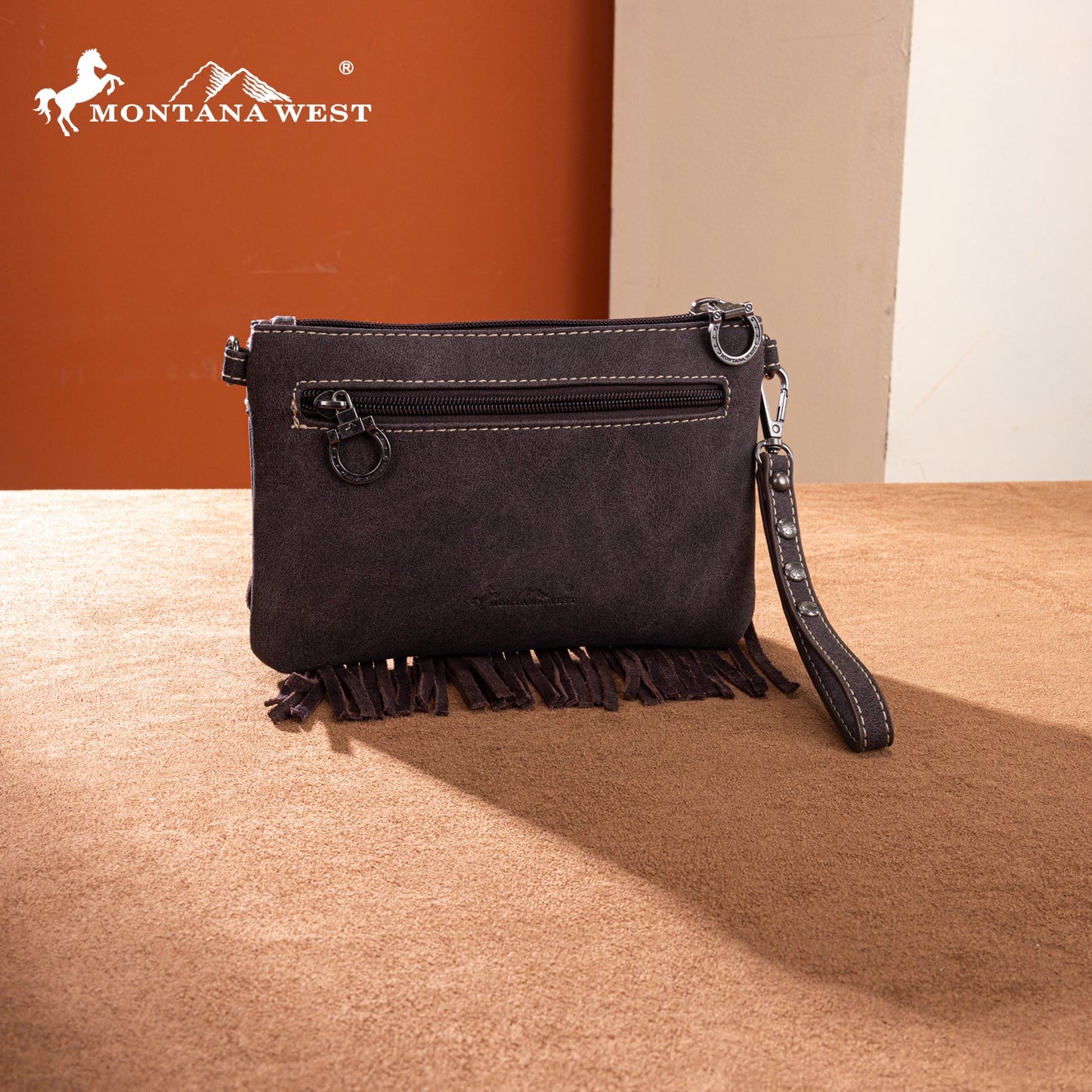 MW1340-181   Montana West Fringe Collection Clutch/Crossbody