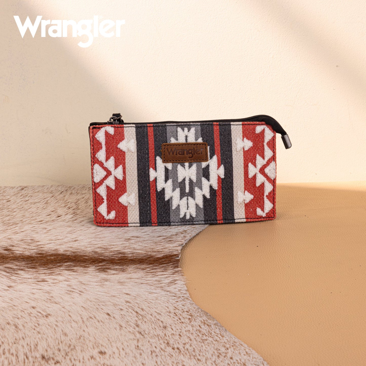 WG275-181  Wrangler Sherpa Aztec Canvas  Clutch - Black