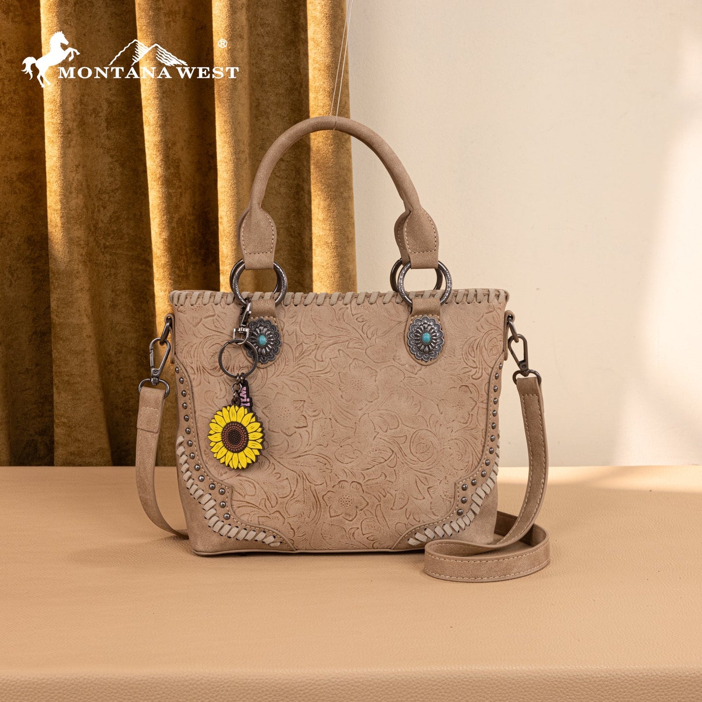 MW1335-8360 Montana West Embossed Collection Tote/Crossbody Bag