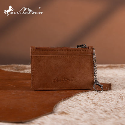 MW1323-W049  Montana West Floral Tooled Collection Key Ring Wallet