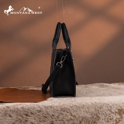 MW1323-8011  Montana West Tooled Collection Tote/Crossbody