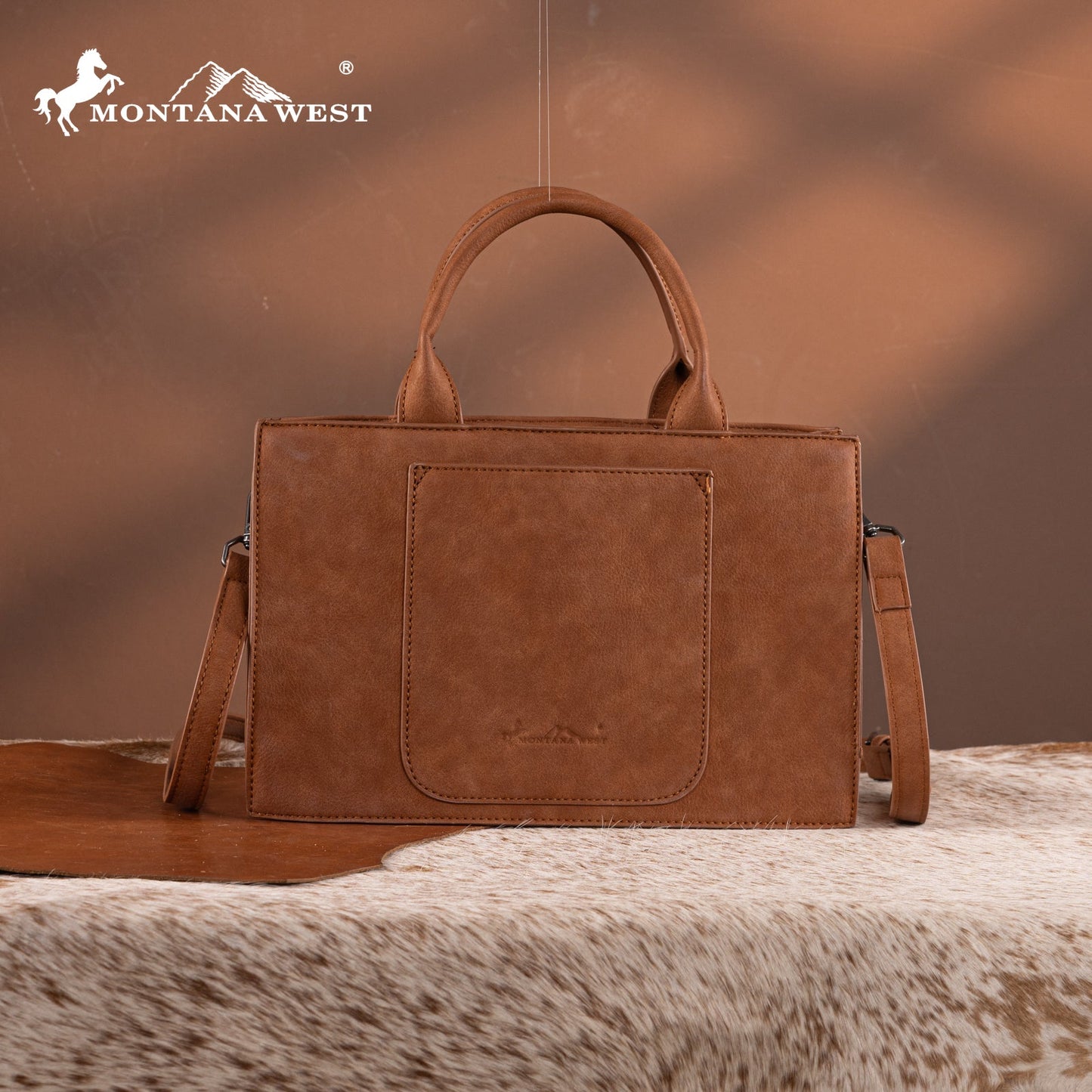 MW1323-8011  Montana West Tooled Collection Tote/Crossbody