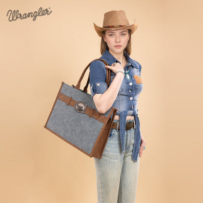 WG250G-8119JN     Wrangler Buckle Concealed Carry Large Tote-Jean