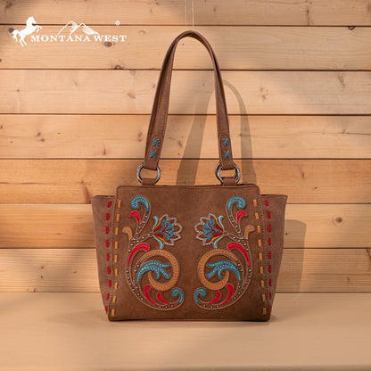 MW1348-8250  Montana West Embroidered Tote Bag