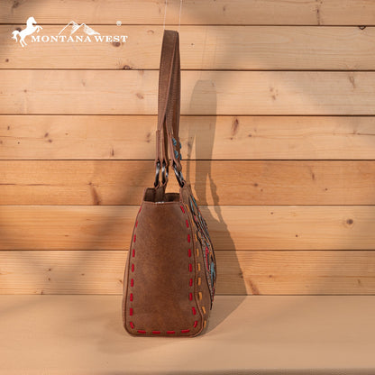 MW1348-8250  Montana West Embroidered Tote Bag