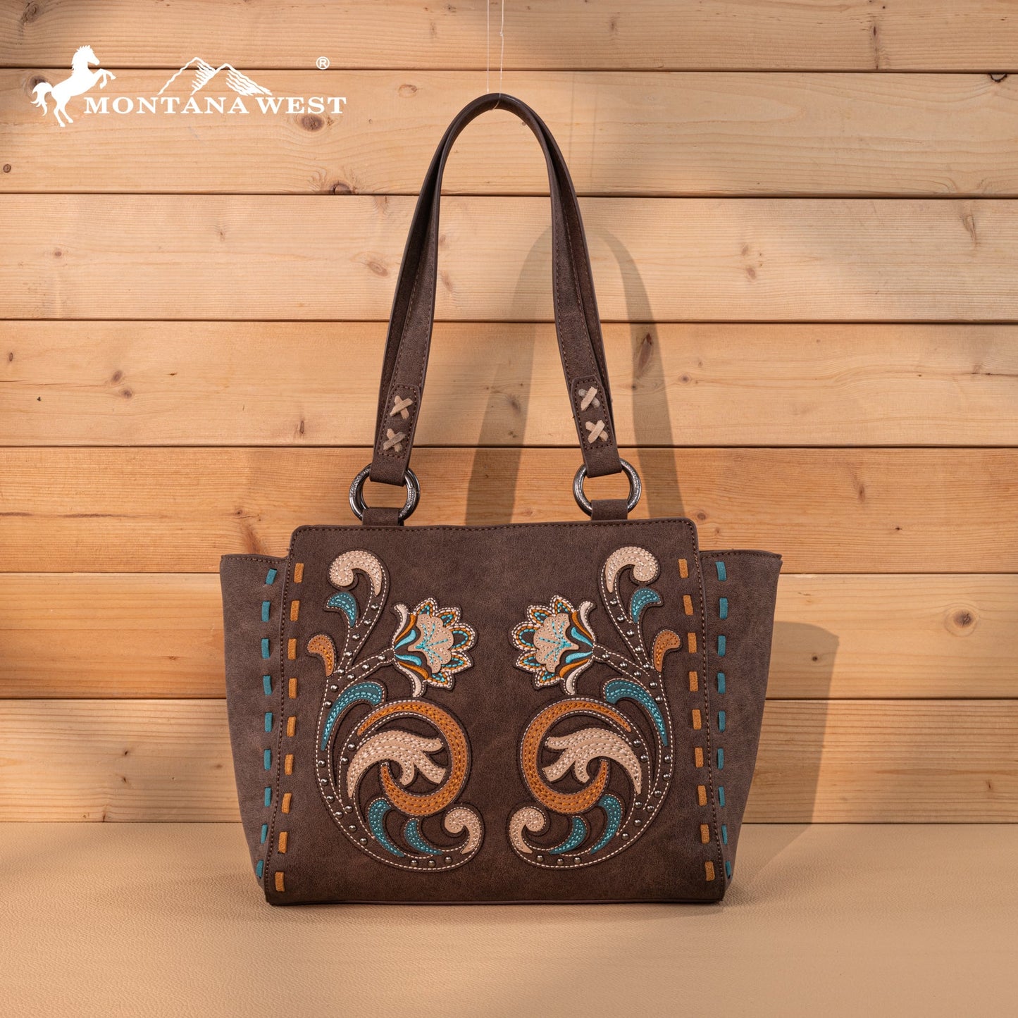 MW1348-8250  Montana West Embroidered Tote Bag