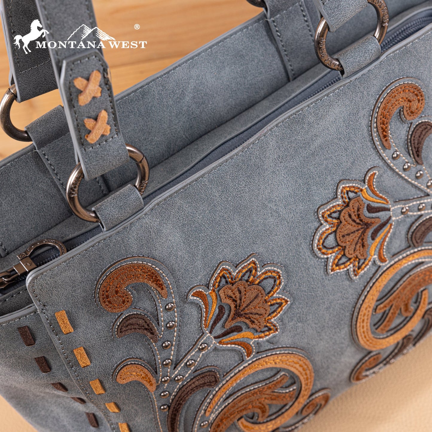 MW1348-8250  Montana West Embroidered Tote Bag