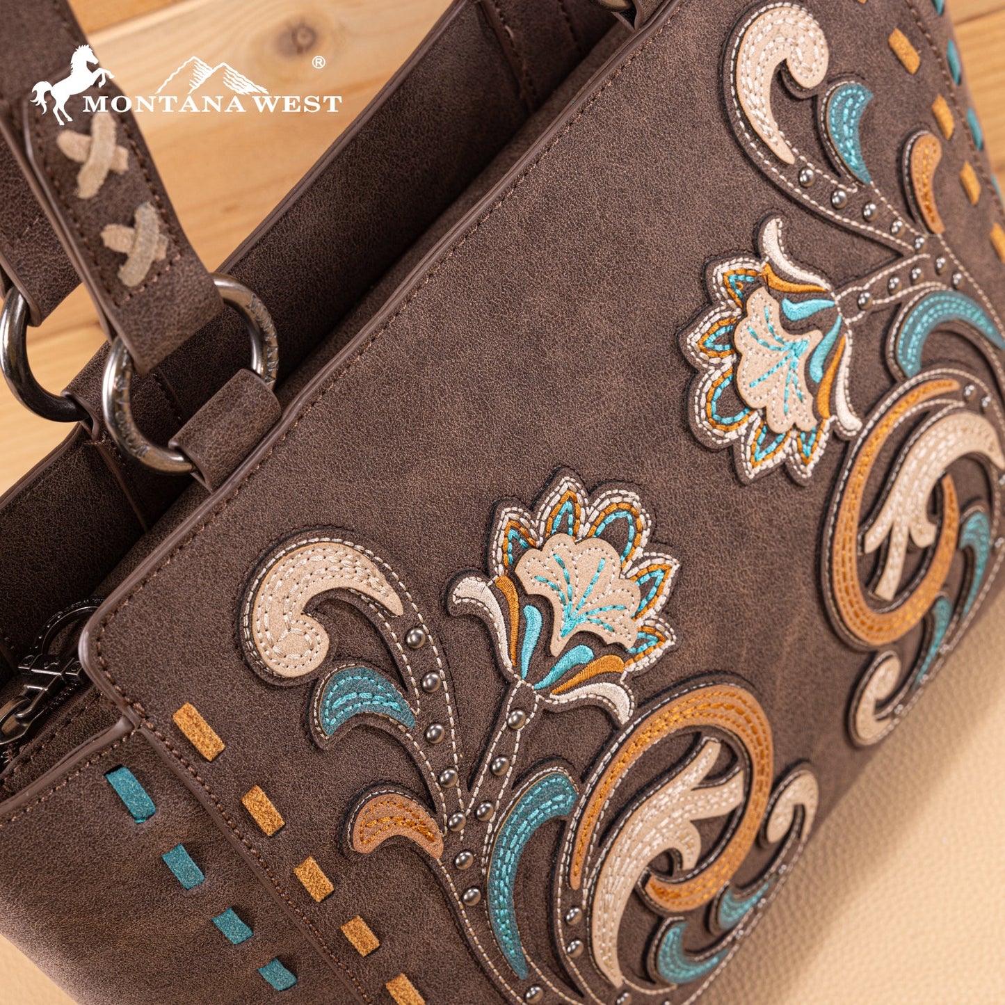 MW1348-8250  Montana West Embroidered Tote Bag