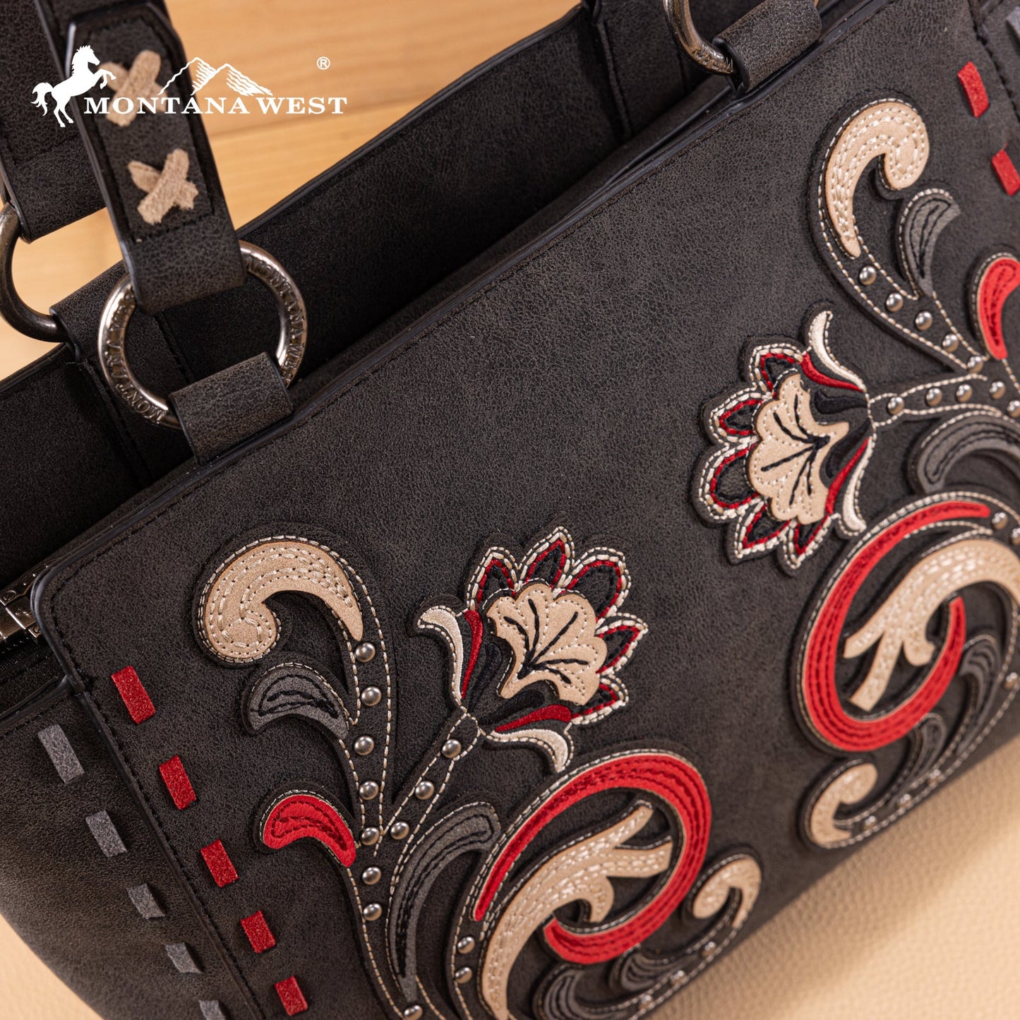 MW1348-8250  Montana West Embroidered Tote Bag