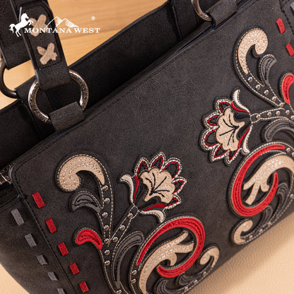 MW1348-8250  Montana West Embroidered Tote Bag