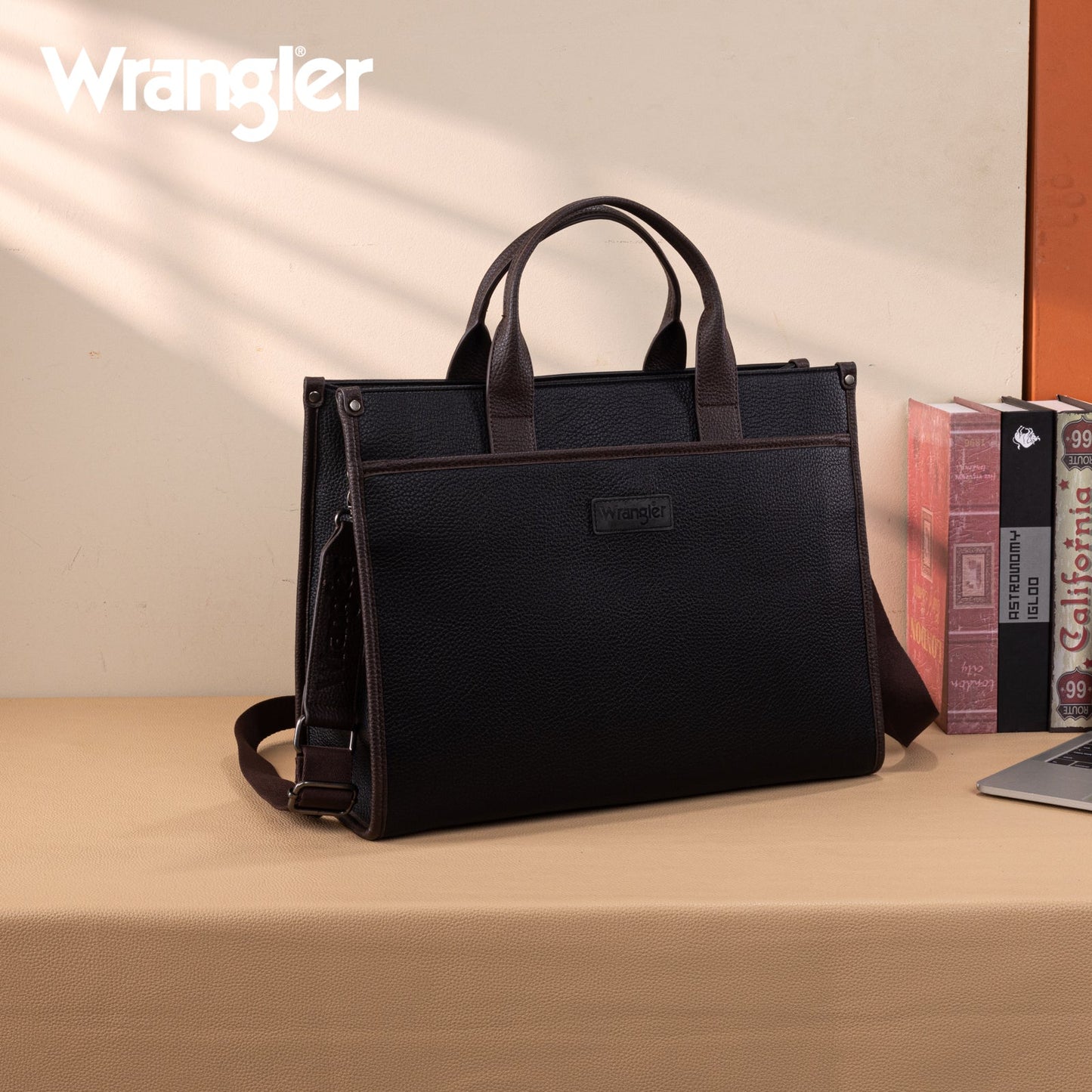 WG288-8119  Wrangler Carry-All Large Tote Work Tote /Crossbody - Black