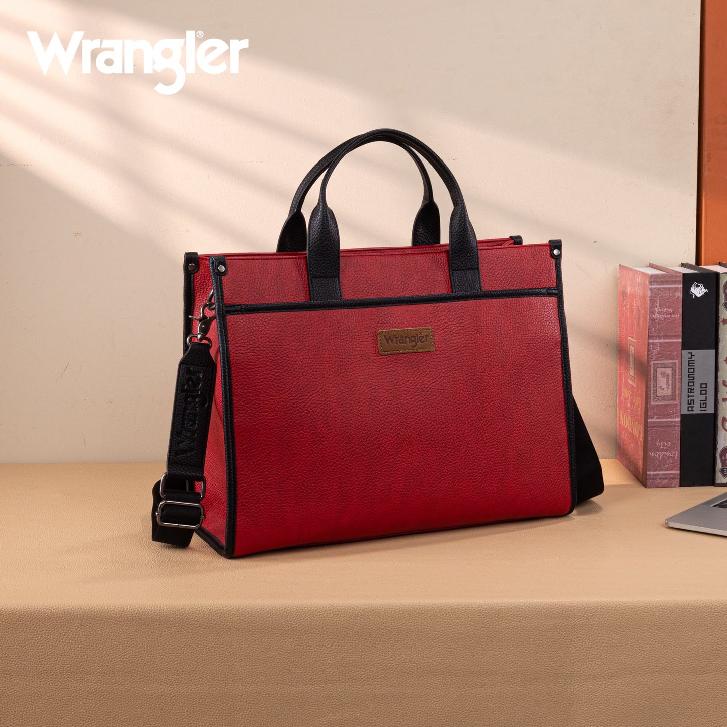 WG288-8119  Wrangler Carry-All Large Tote Work Tote /Crossbody - Red