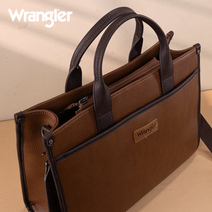 WG288-8119  Wrangler Carry-All Large Tote Work Tote /Crossbody - Brown-Coffee