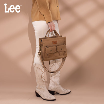 LEE53-001   LEE  Waxed Canvas Tote/Crossbody