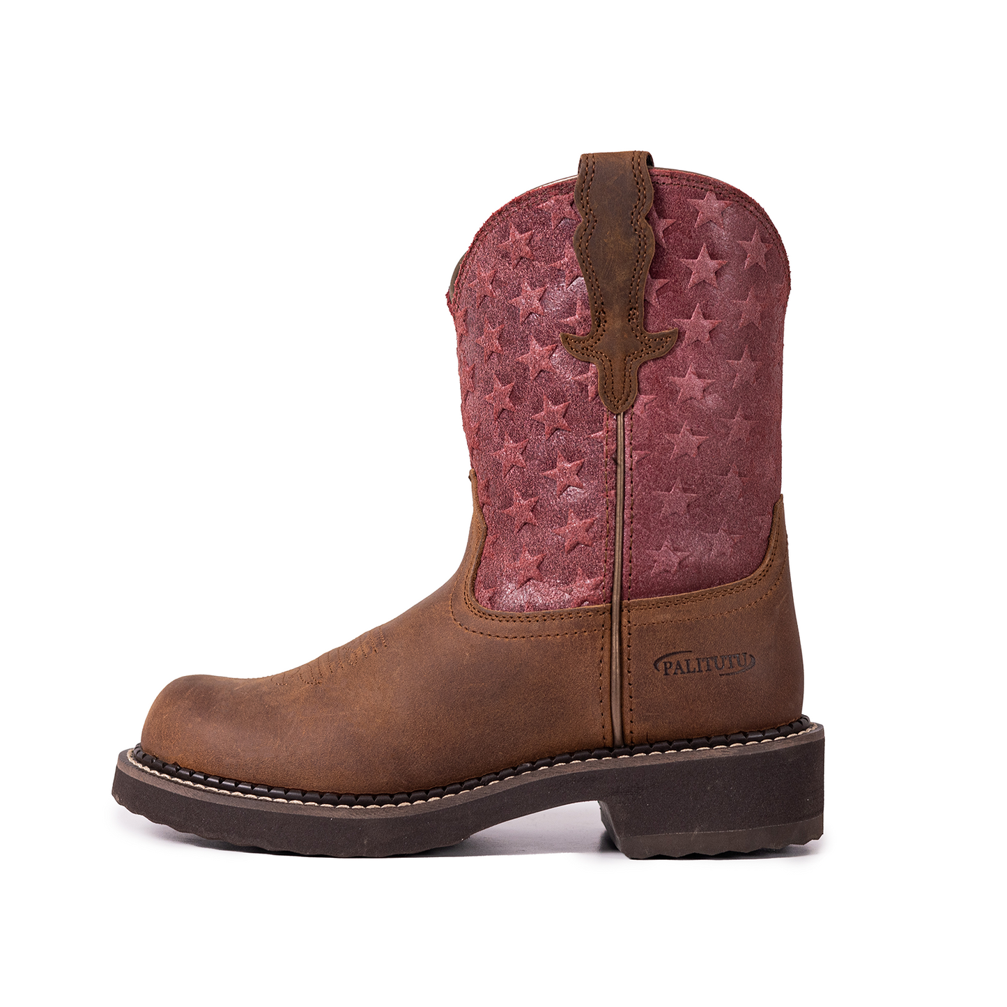 Palitutu PLT303611 Women's Mid-calf Western Boots - Full Grain Leather, Round Toe