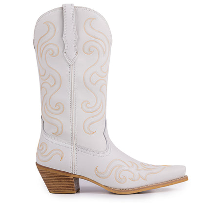 Palitutu PLT203613 Women's Western Cowgirl Boots - Full Grain Leather, Snip Toe