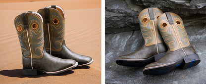 Palitutu PLT603604 Men's Western Cowboy Boots - PU Leather, Square Toe