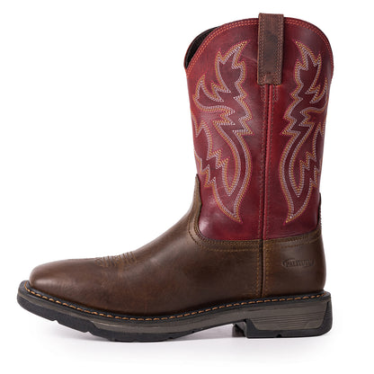 Palitutu PLT403601 Men's Work Boots - Full Grain Leather, Square Toe