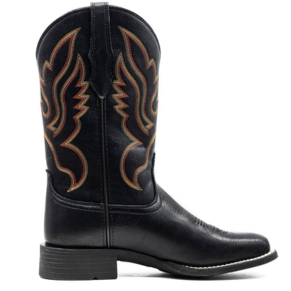 Palitutu PLT703603 Women's Western Cowgirl Boots - PU Leather, Square Toe
