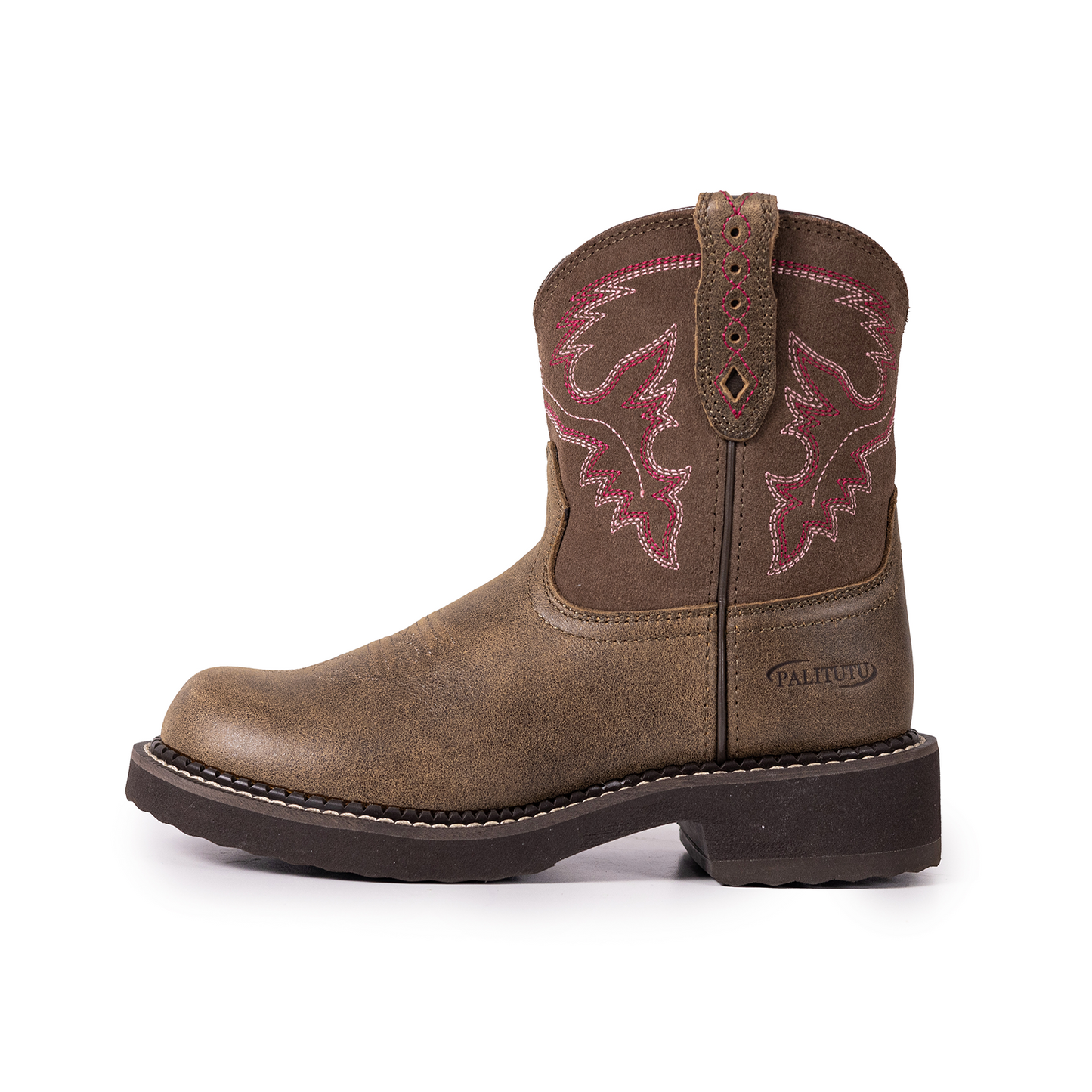 Palitutu PLT303608 Women's Mid-calf Western Boots - Full Grain Leather, Round Toe