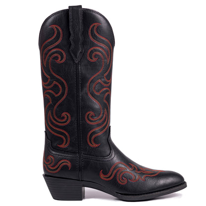 Palitutu PLT703606A Women's Western Cowgirl Boots - PU Leather, Round Toe