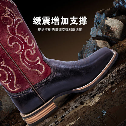 Palitutu PLT203605 Women's Western Cowgirl Boots - Full Grain Leather, Square Toe