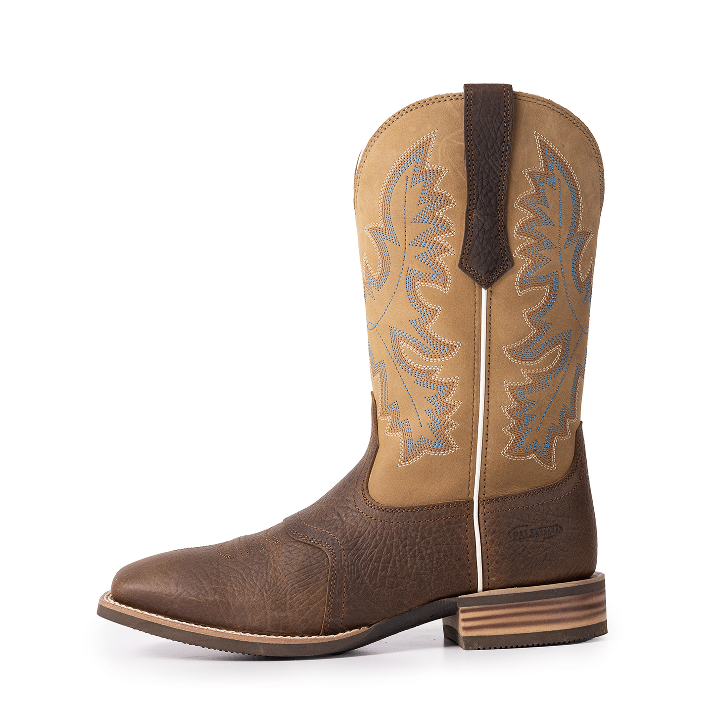 Palitutu PLT103608 Men's Western Cowboy Boots - Full Grain Leather, Square Toe