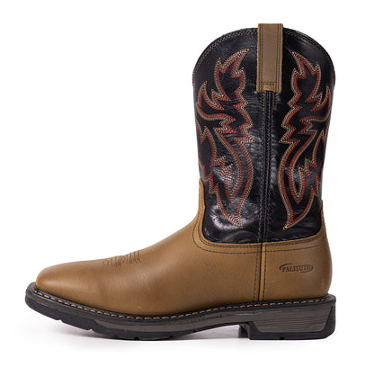 Palitutu PLT403603 Men's Work Boots - Full Grain Leather, Square Toe
