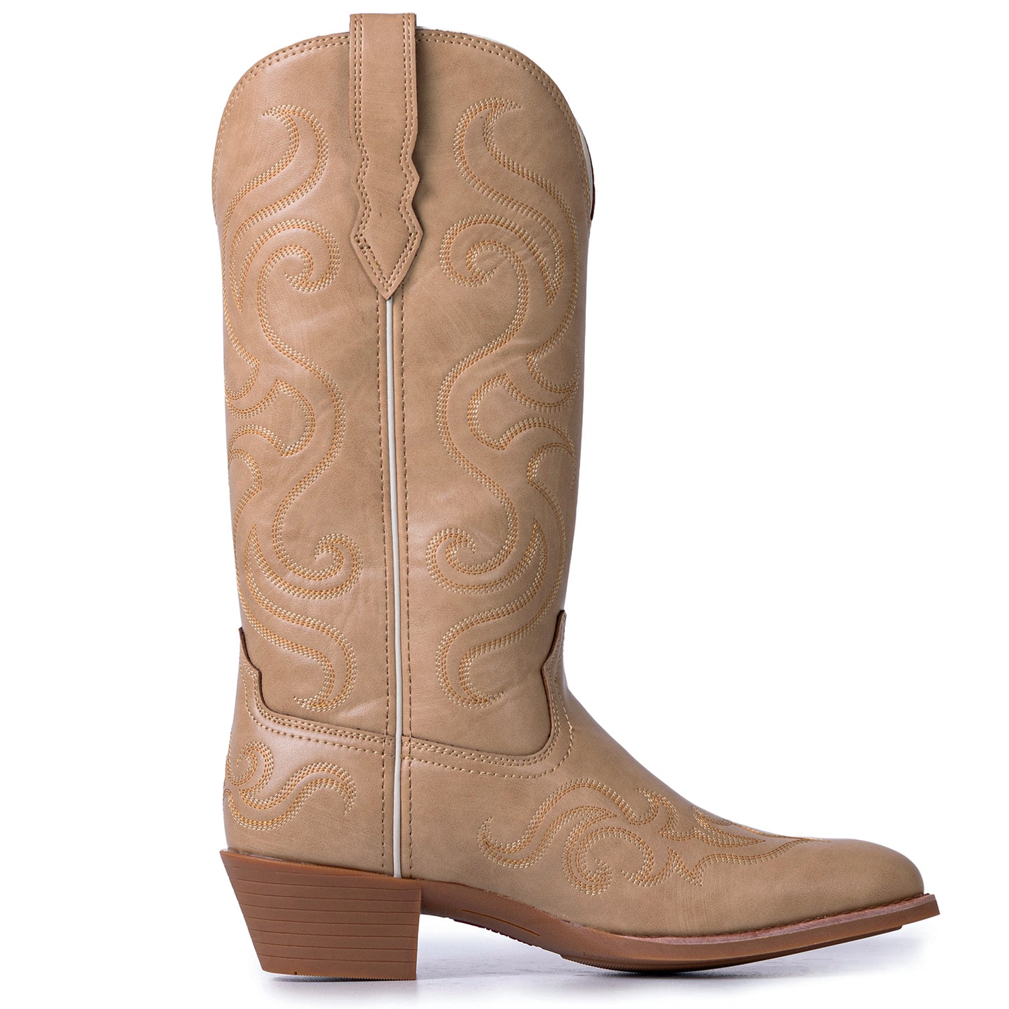 Palitutu PLT703602A Women's Western Cowgirl Boots - PU Leather, Round Toe