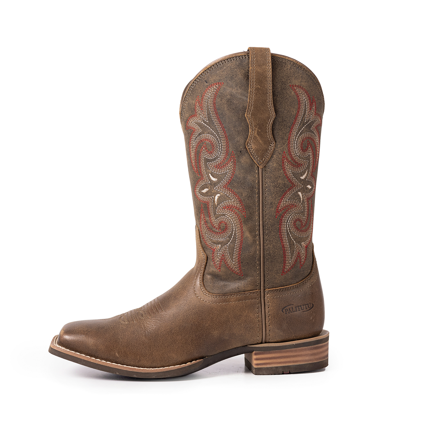 Palitutu PLT203602 Women's Western Cowgirl Boots - Full Grain Leather, Square Toe
