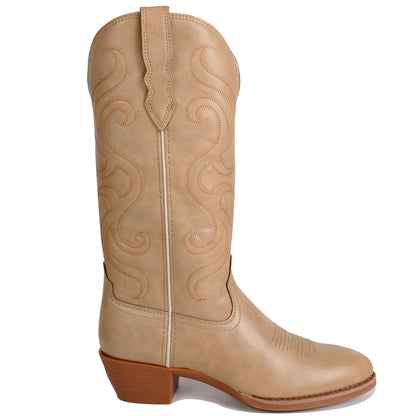 Palitutu PLT703602B Women's Western Cowgirl Boots - PU Leather, Round Toe