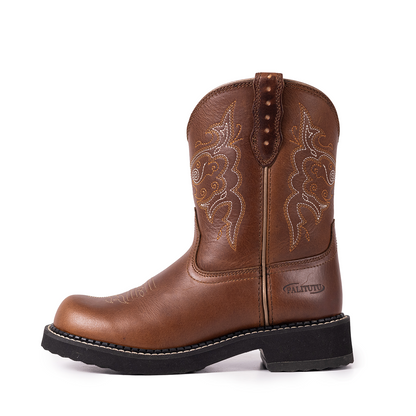 Palitutu PLT303604 Women's Mid-calf Western Boots - Full Grain Leather, Round Toe