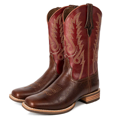 Palitutu PLT203607 Women's Western Cowgirl Boots - Full Grain Leather, Square Toe