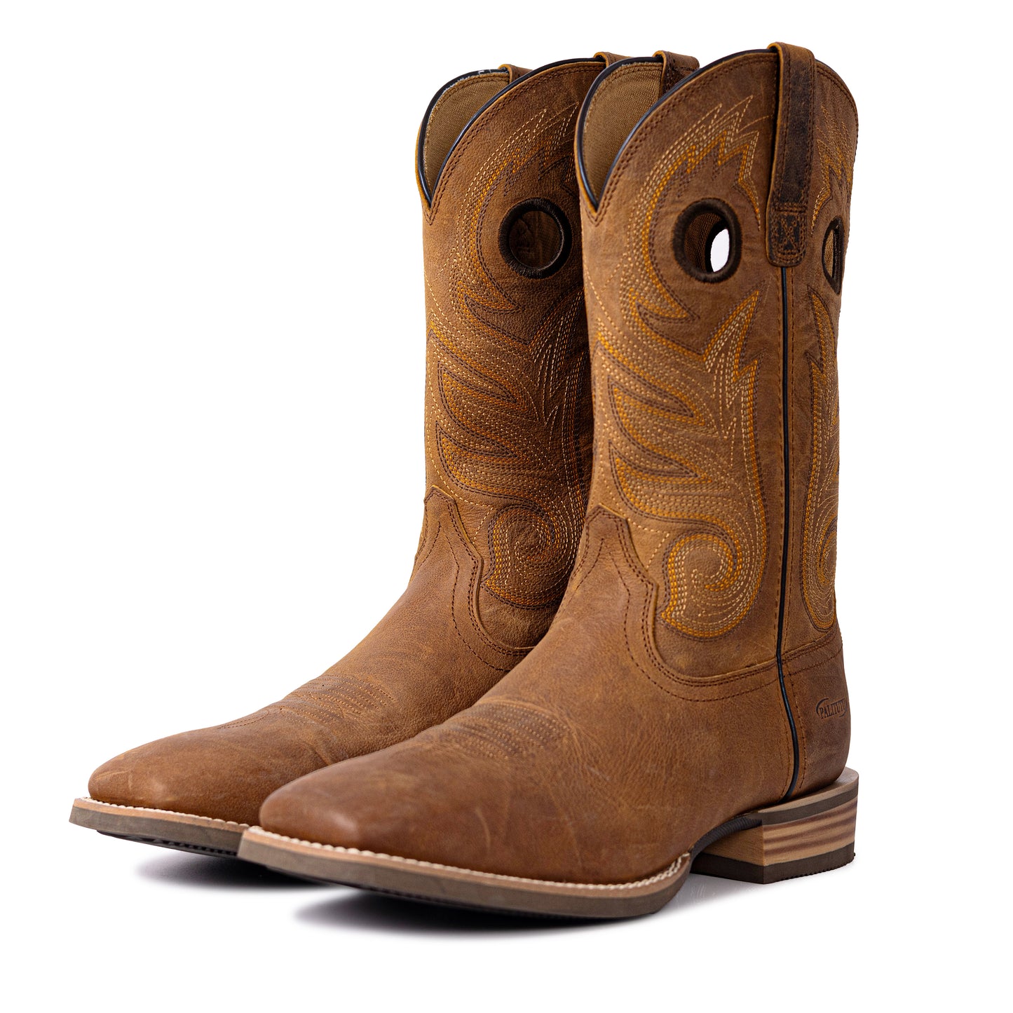 Palitutu PLT103614 Men's Western Cowboy Boots - Full Grain Leather, Square Toe