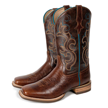 Palitutu PLT203601 Women's Western Cowgirl Boots - Full Grain Leather, Square Toe