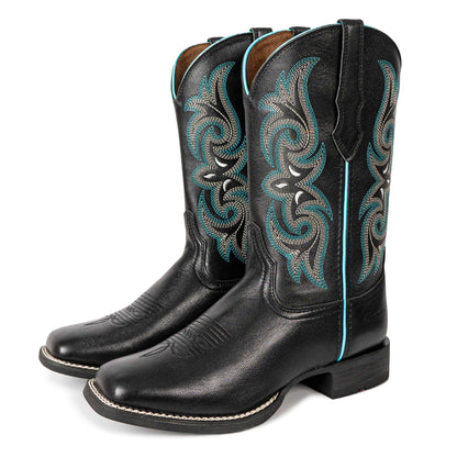 Palitutu PLT203604 Women's Western Cowgirl Boots - Full Grain Leather, Square Toe