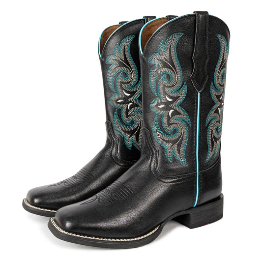 Palitutu PLT203604 Women's Western Cowgirl Boots - Full Grain Leather, Square Toe