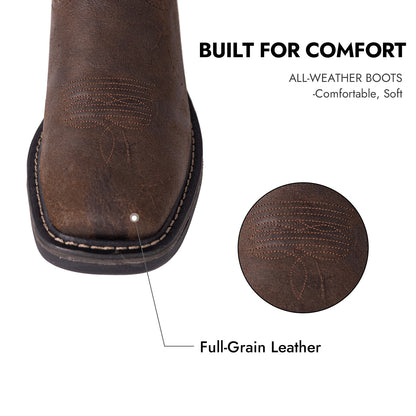 Palitutu PLT403604 Men's Work Boots - Full Grain Leather, Square Toe