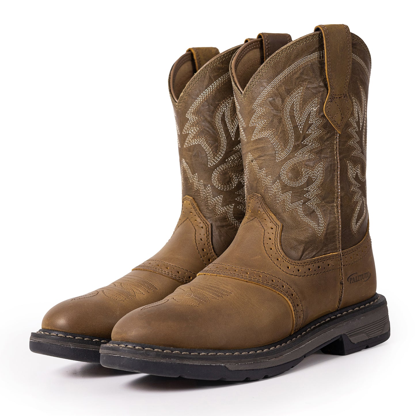 Palitutu PLT403605 Men's Work Boots - Full Grain Leather, Round Toe