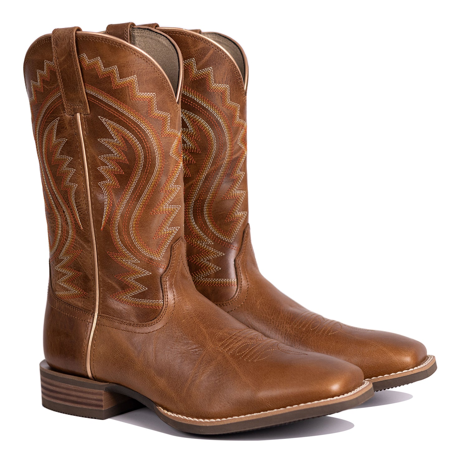 Palitutu PLT103605 Men's Western Cowboy Boots - Full Grain Leather, Square Toe